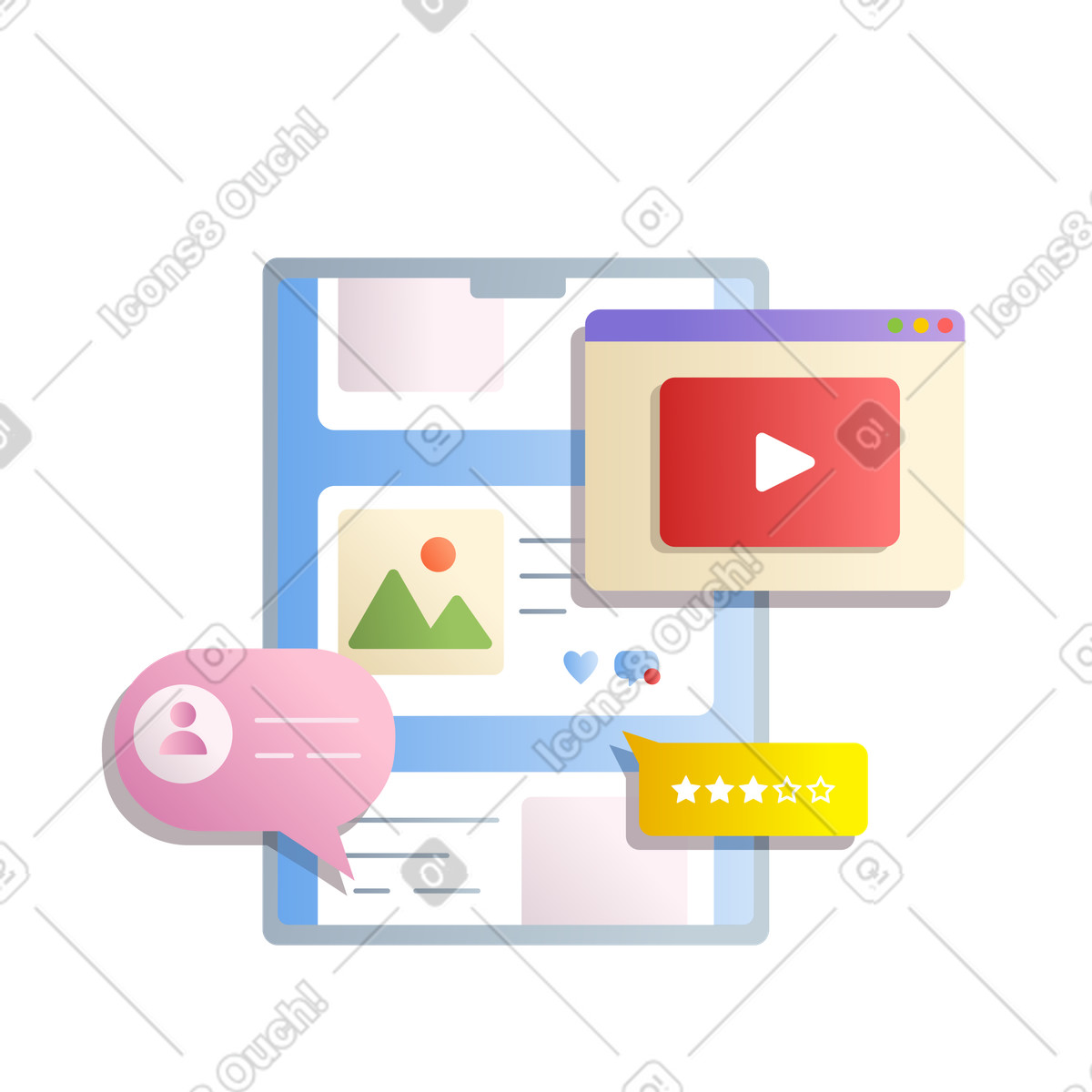 Illustration Articles de blog wordpress sur la chronologie dans le style Silky à télécharger aux formats PNG, SVG