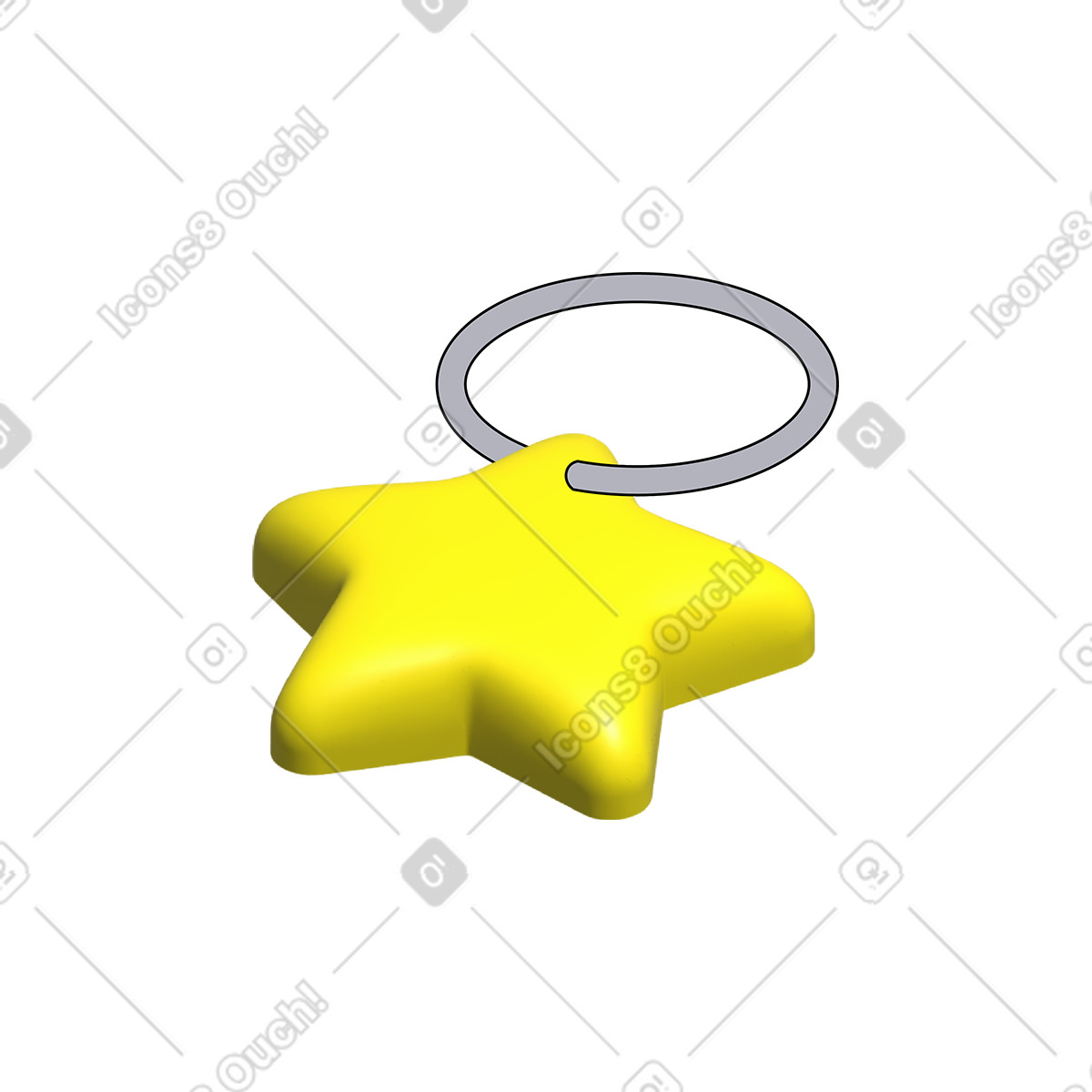 Ilustración Llavero estrella en estilo Pop a descargar en PNG y SVG