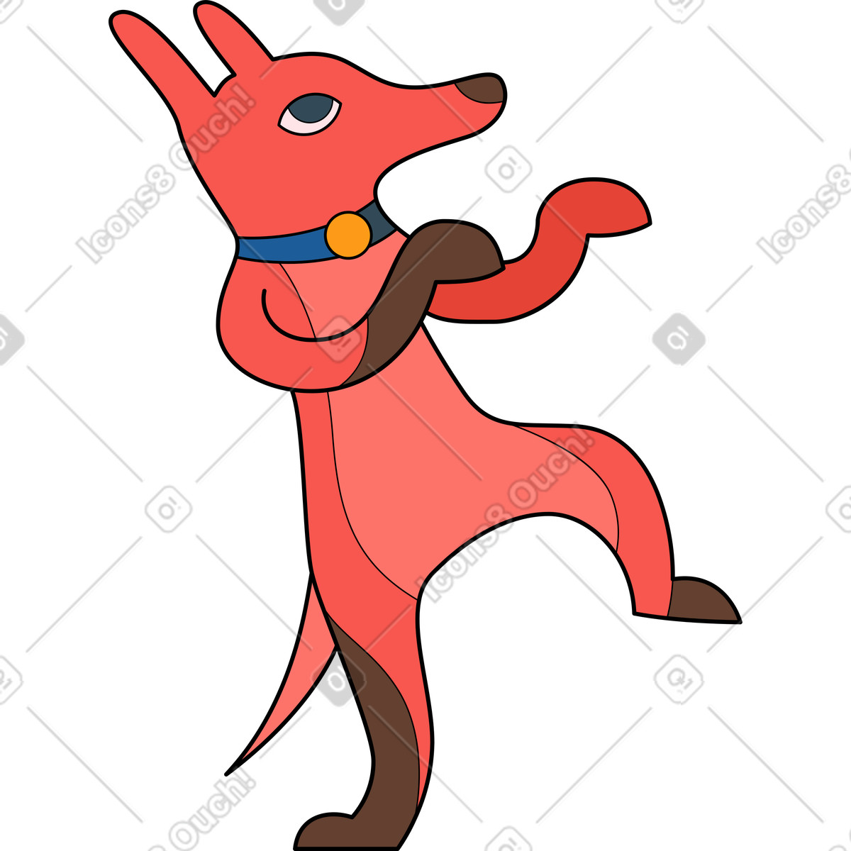 Illustration Danse de chien dans le style Surr à télécharger aux formats PNG, SVG