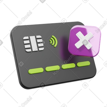 교차된 은행 카드, 결제 거부, 거래 오류 PNG, SVG