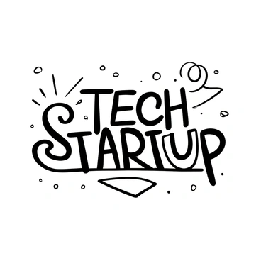 A logo design featuring the words "Tech Startup" in a bold, contemporary font. The letters are interconnected and display a minimalist style. Surrounding the text, there are abstract geometric shapes and lines that suggest innovation and technology. The entire composition should have a sense of symmetry and balance, emphasizing a clean and professional appearance.