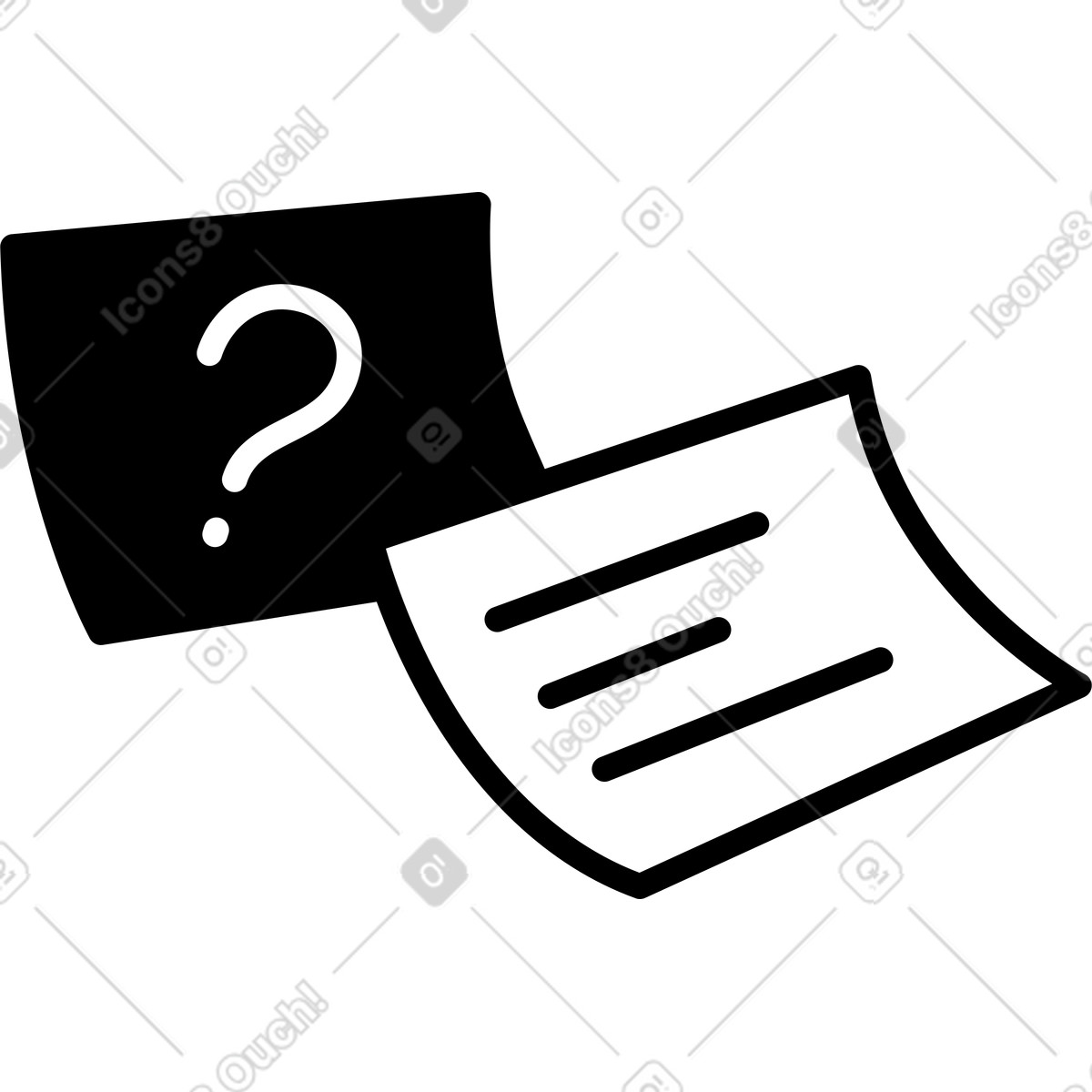 Иллюстрация Question mark above document page suggesting confusion about written information в стиле Notion Line Art — скачать в форматах PNG, SVG