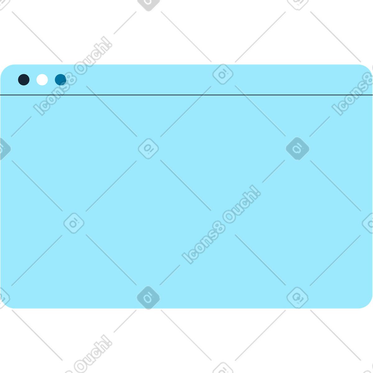 Blue browser window illustration in Indigo style download in PNG, SVG