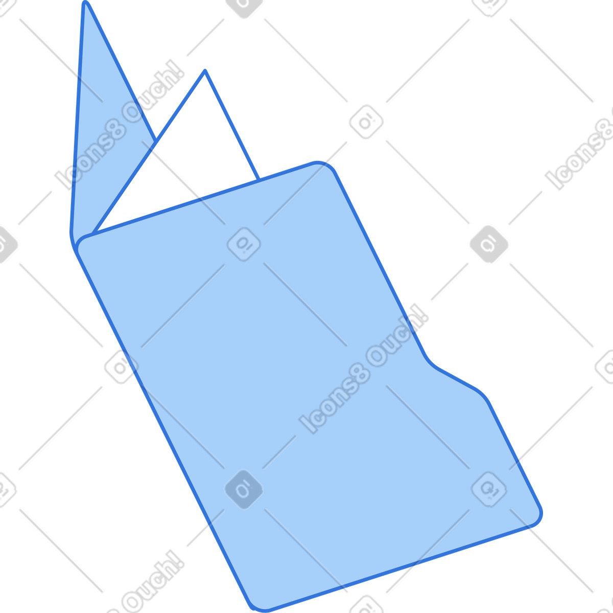 Folder with paper illustration in Sky style download in PNG, SVG