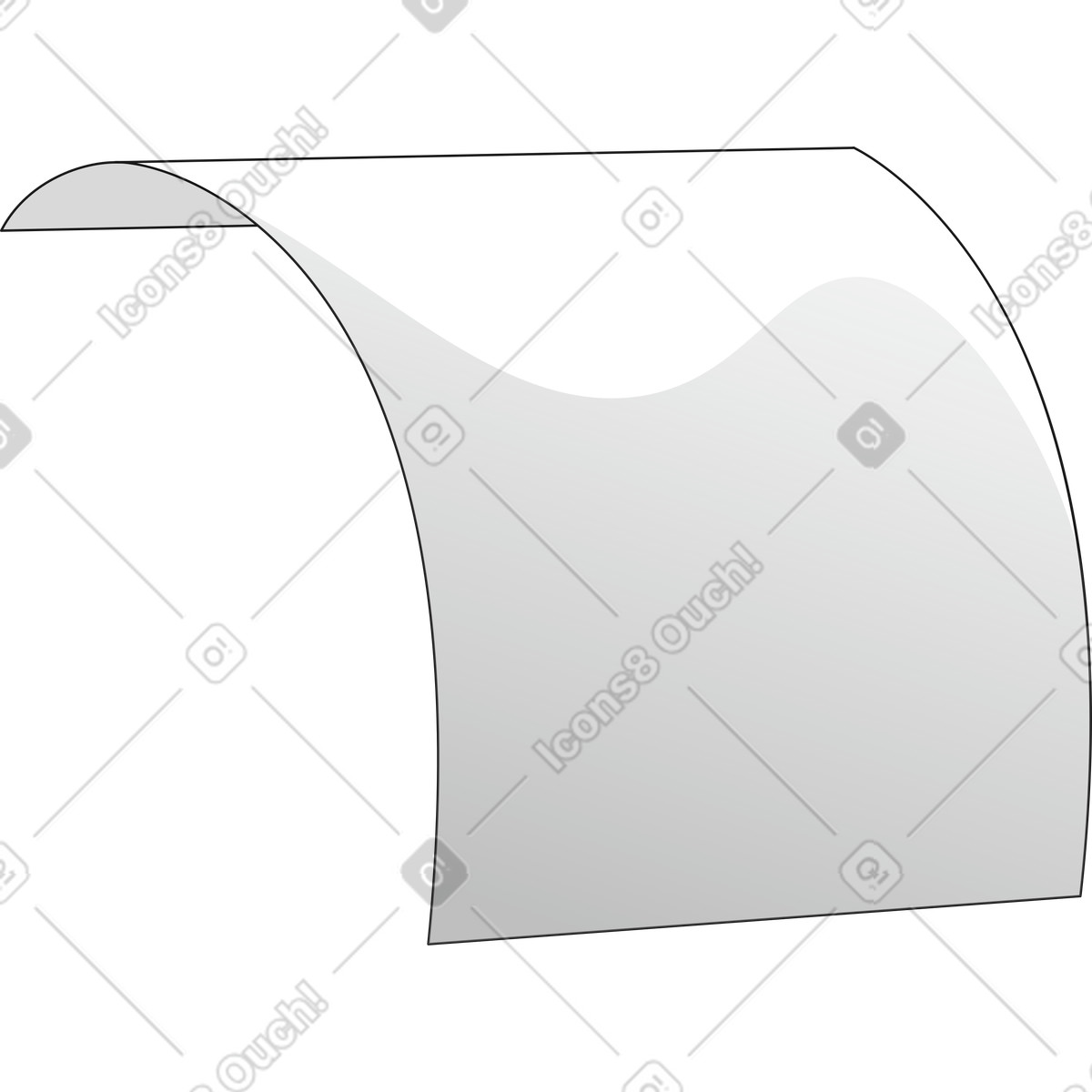 Futuristic 스타일의 Stationery paper sheet bending 일러스트레이션 PNG, SVG 다운로드