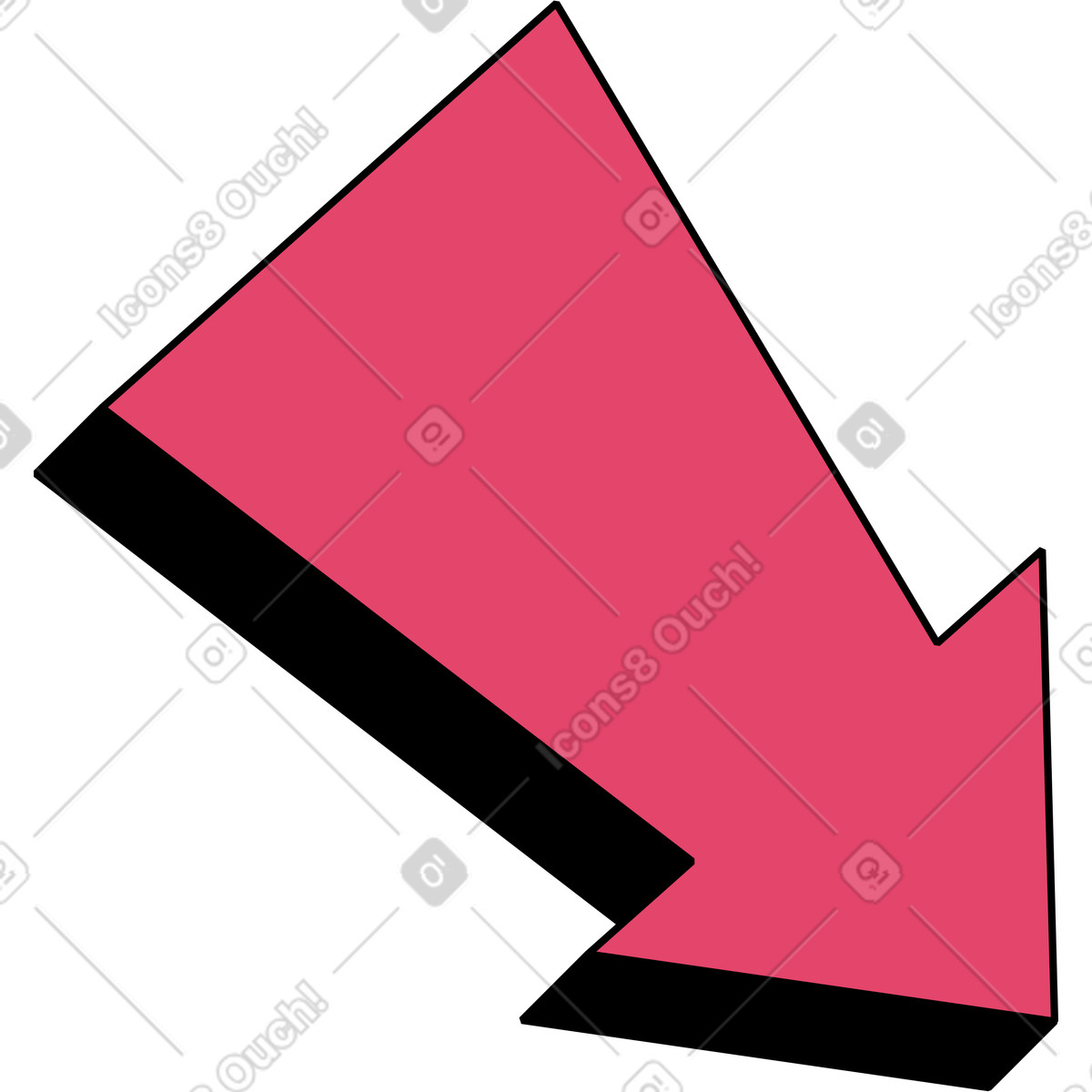 Illustration Flèche vers le bas dans style Memphis à télécharger aux formats PNG, SVG
