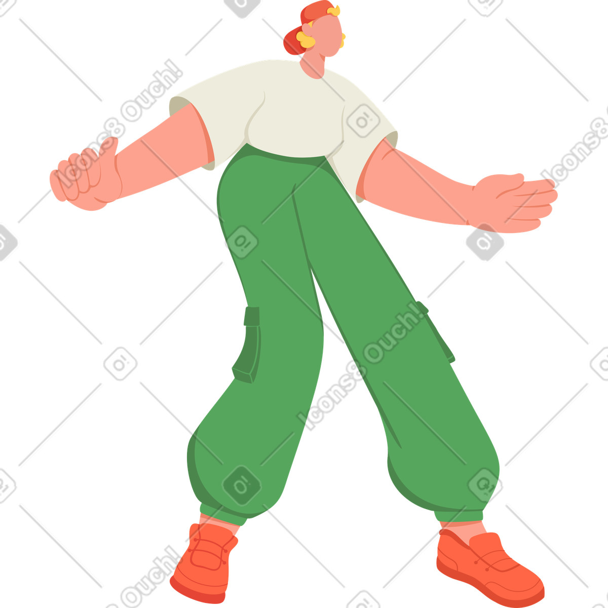 Man bending one leg illustration in Social style download in PNG, SVG