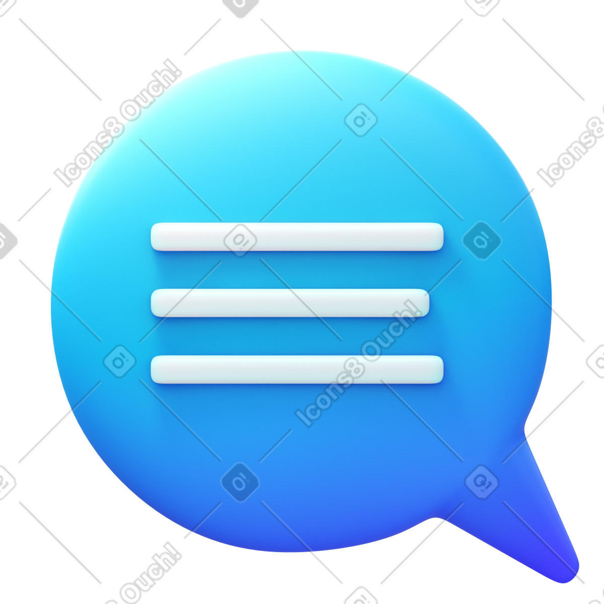 Illustration Chat message dans le style 3D Fluency à télécharger aux formats PNG, SVG
