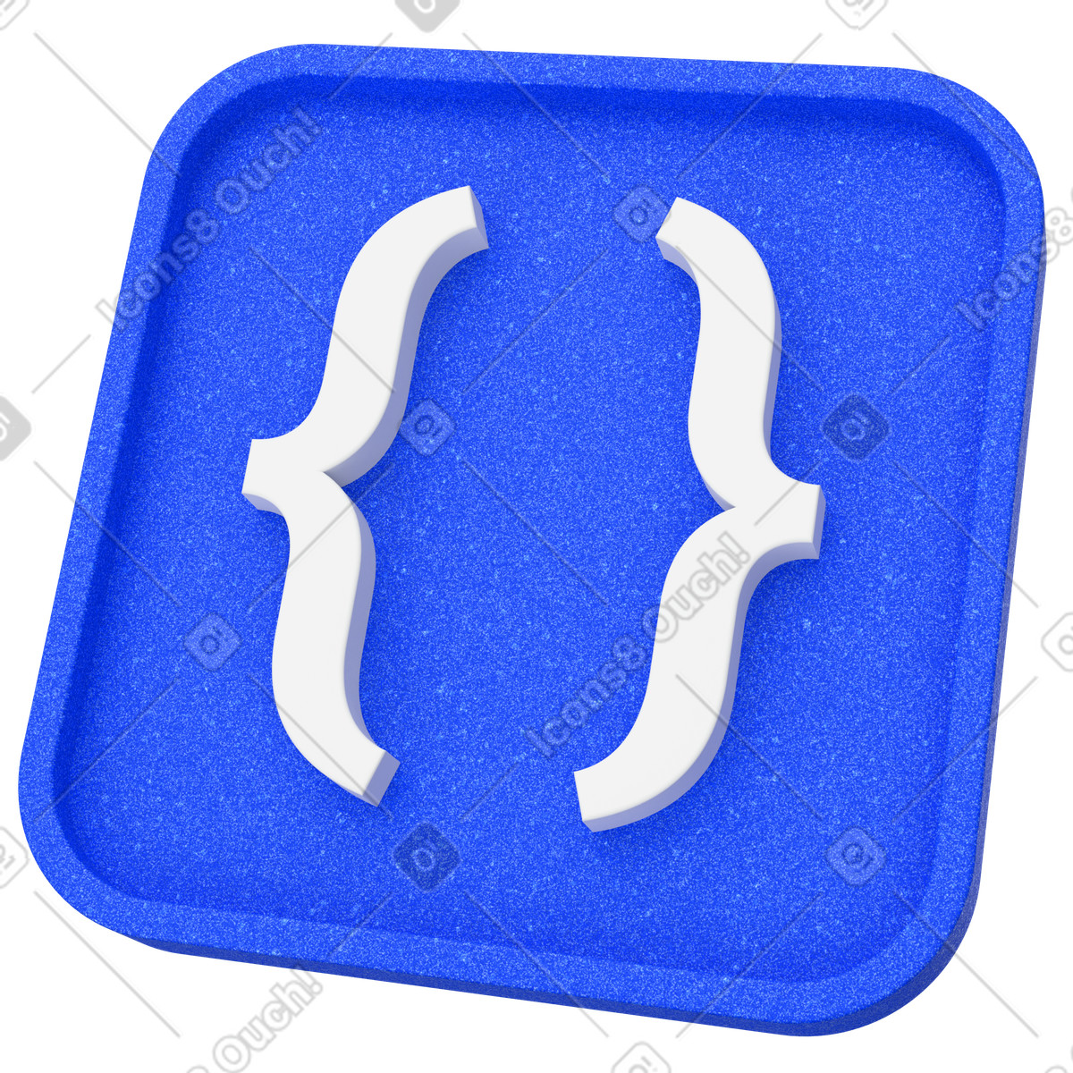 Blue square coding icon illustration in PNG, SVG