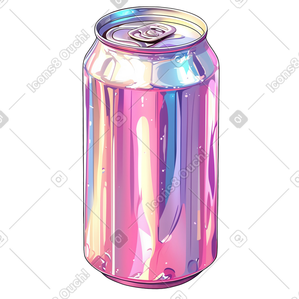 Silver can illustration in Glazy style download in PNG, SVG