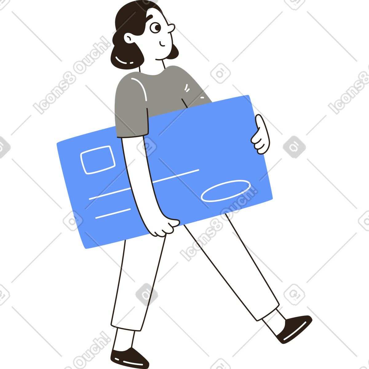 Illustration Femme avec carte bancaire dans le style Plain à télécharger aux formats PNG, SVG