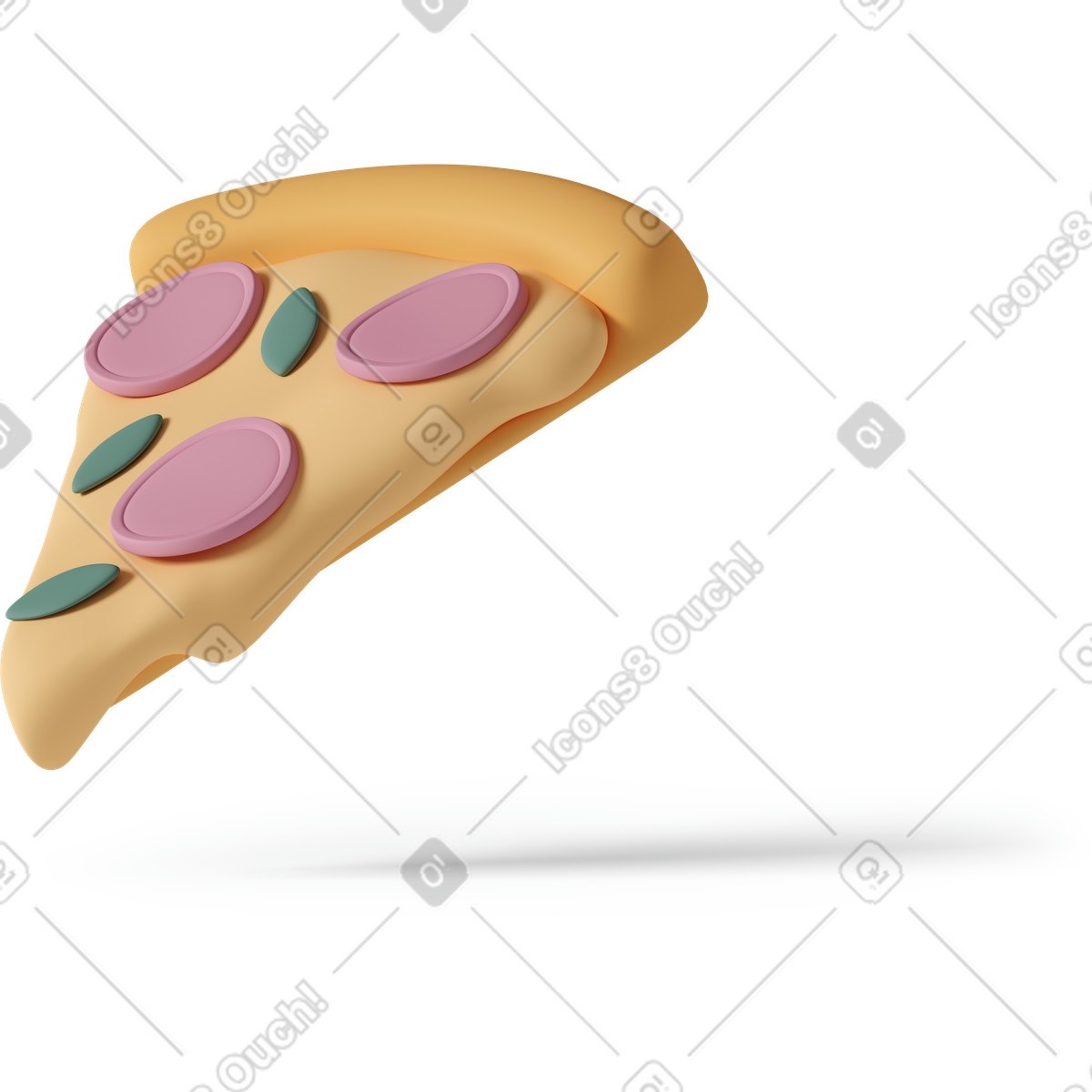Ilustração de Pizza slice em no estilo 3D Casual life para baixar em PNG, SVG