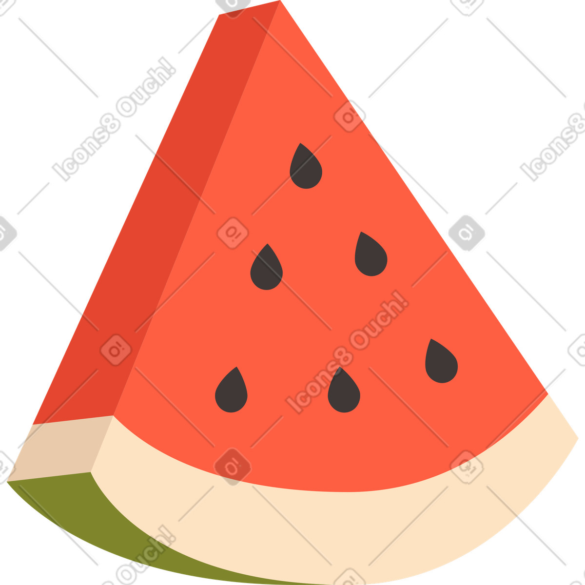 Ilustración Rodaja de sandia en estilo Dizzy a descargar en PNG y SVG