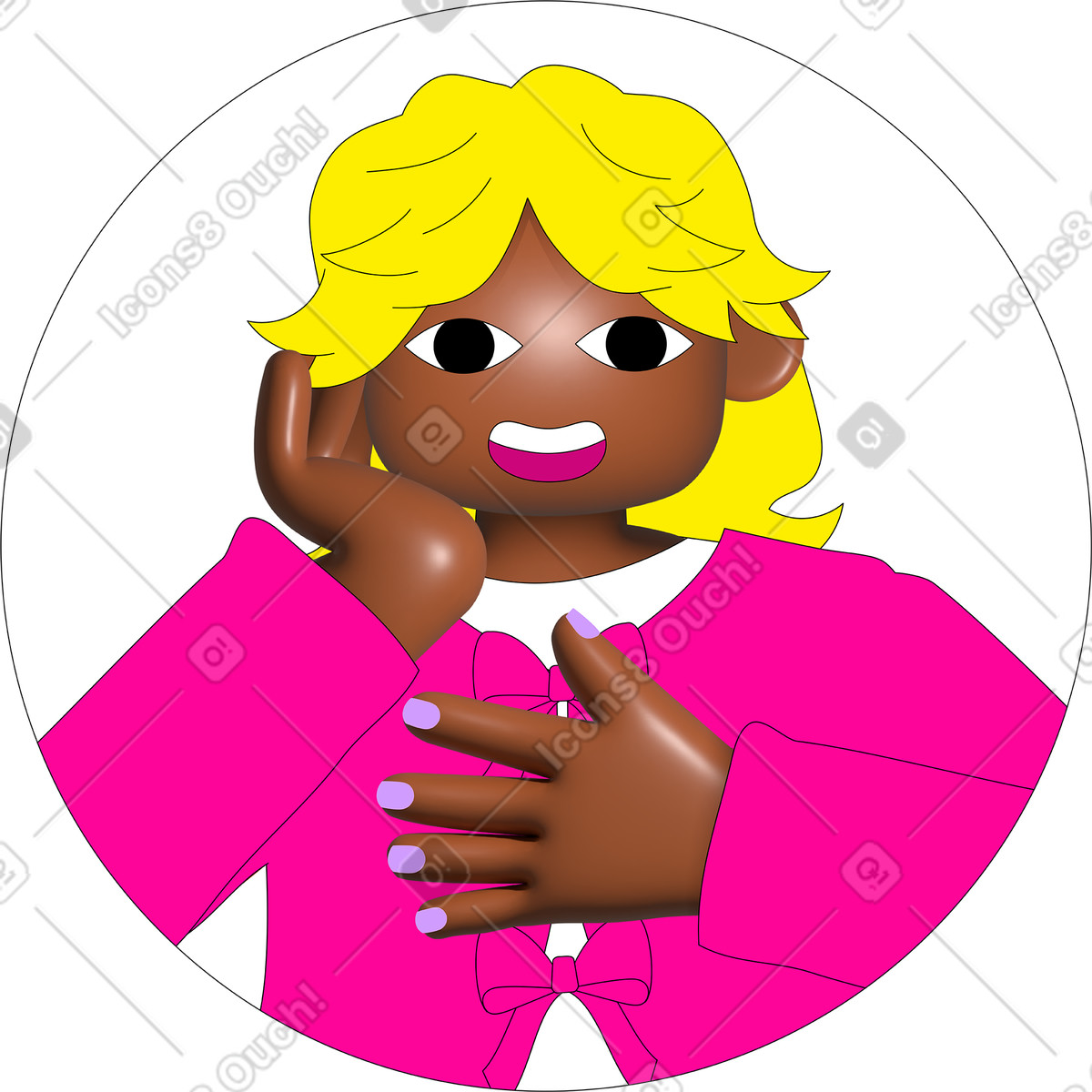 Ilustración Female avatar en estilo Pop a descargar en PNG y SVG