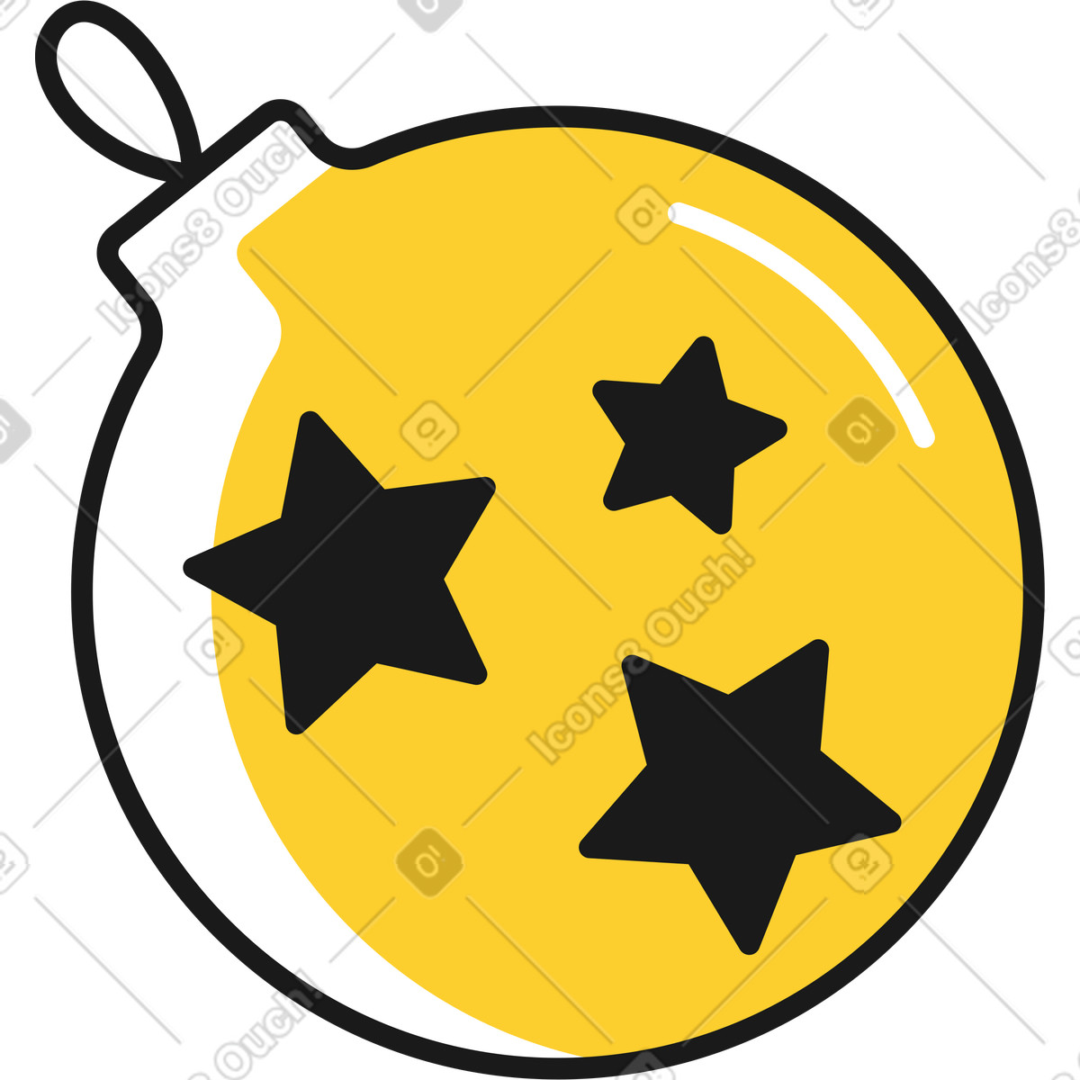 Illustration Boule de noel dans le style Taxi à télécharger aux formats PNG, SVG