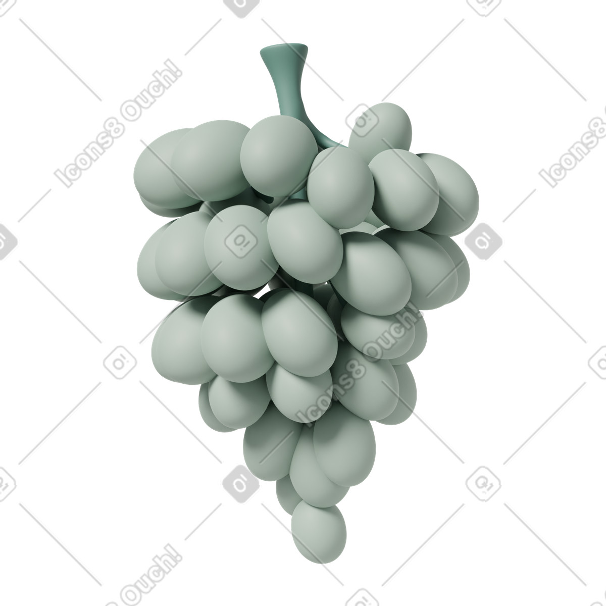 Green grape illustration in 3D Casual life style download in PNG, SVG