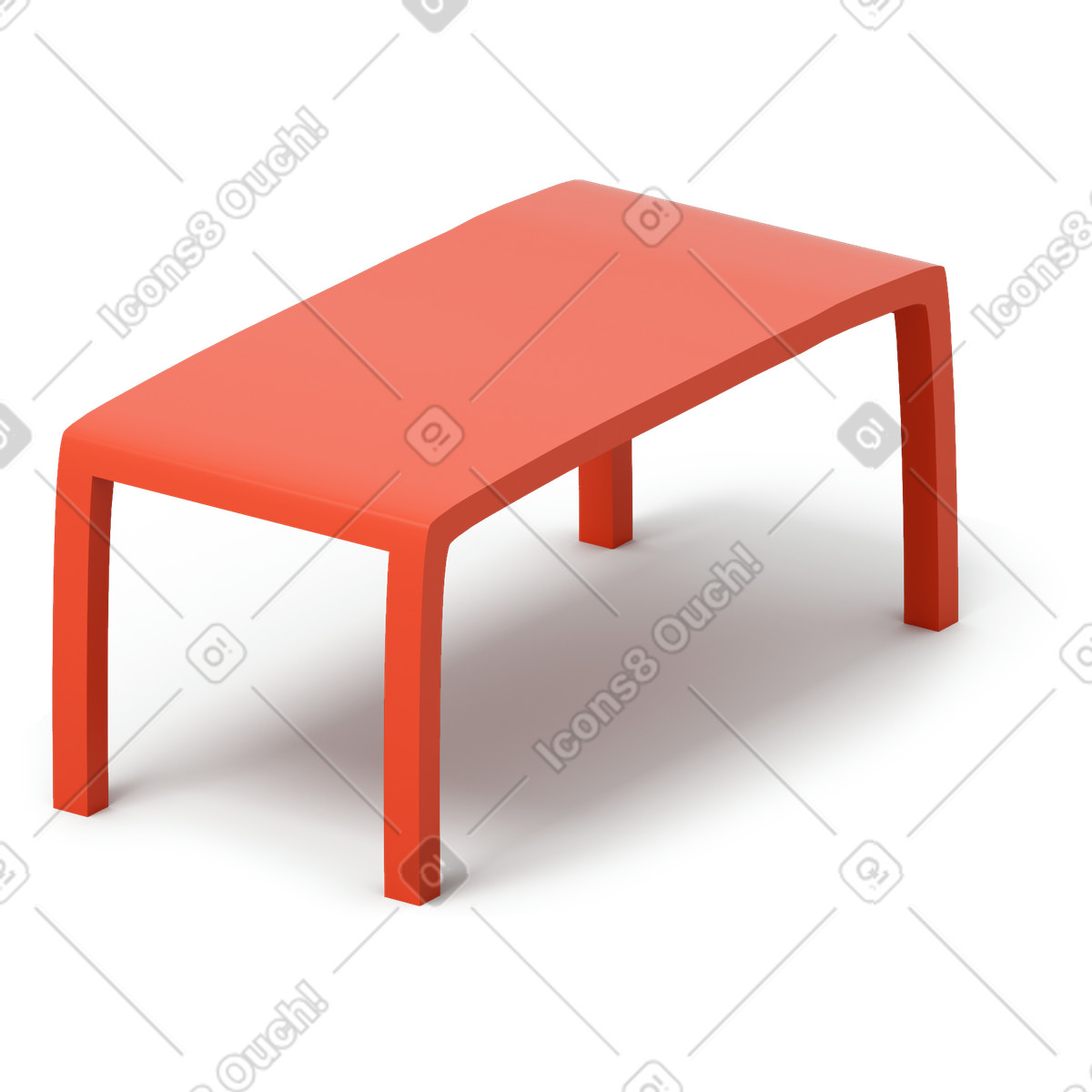 Red office desk illustration showcasing vibrant clipart for workspace graphics in GIF