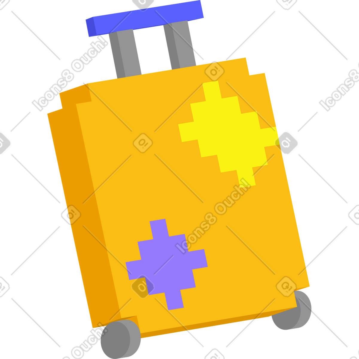 Valigia illustrazione in stile 8bit scarica in PNG, SVG
