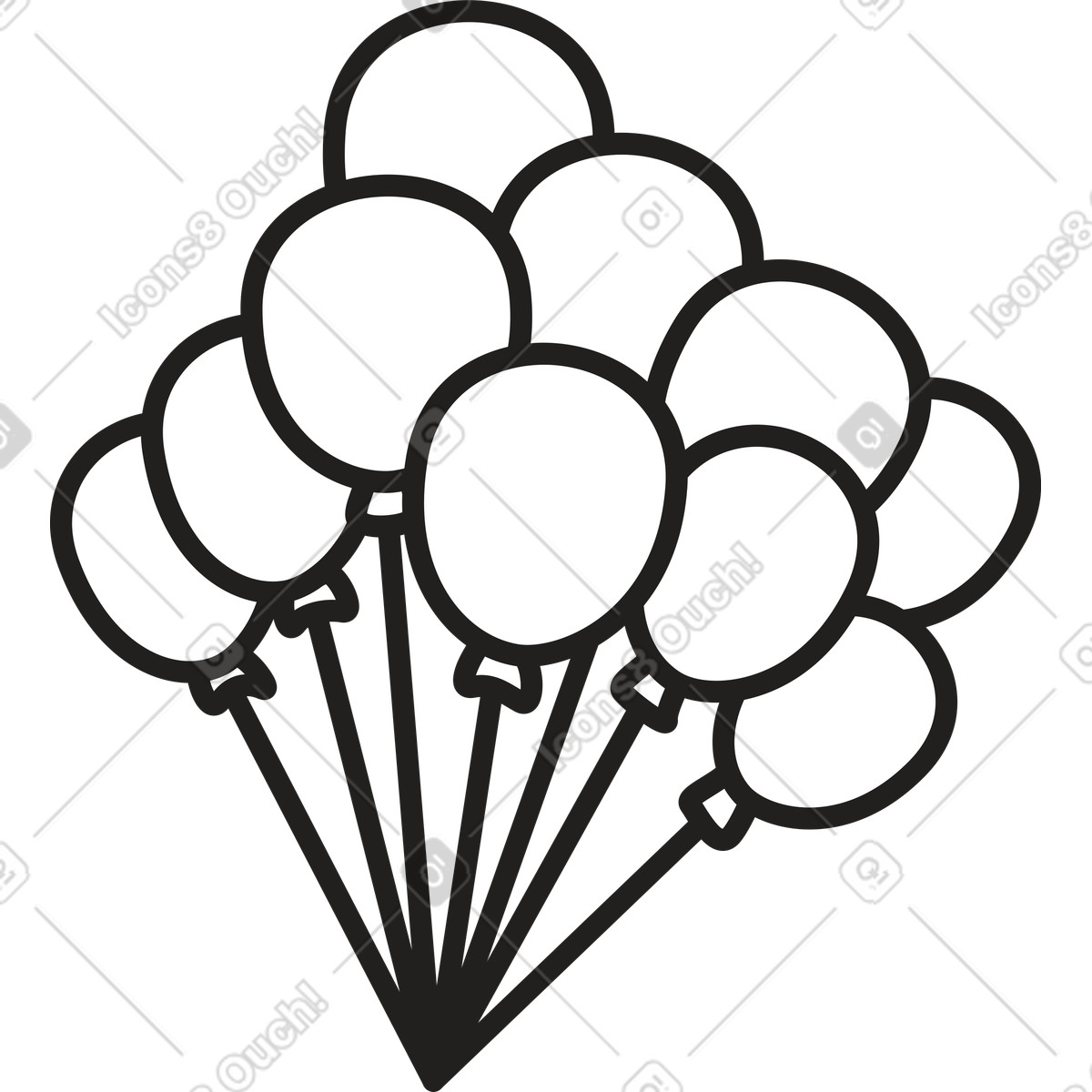 Balloons illustration in Little style download in PNG, SVG
