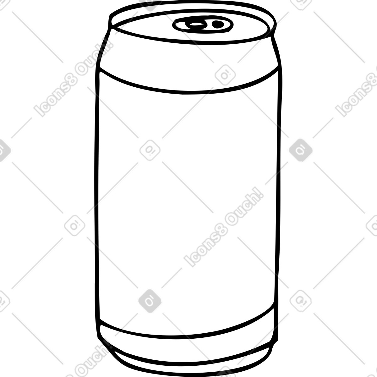 Soda can lines illustration in Marks style download in PNG, SVG