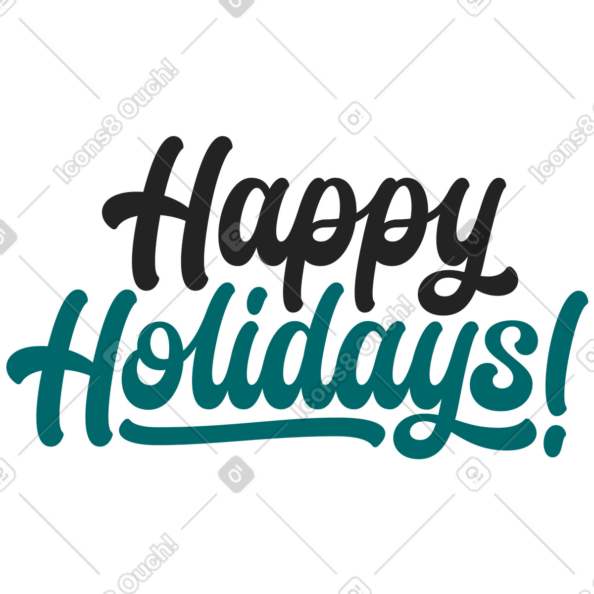 Illustration Lettrage joyeuses fêtes dans le style Sammy Line à télécharger aux formats PNG, SVG