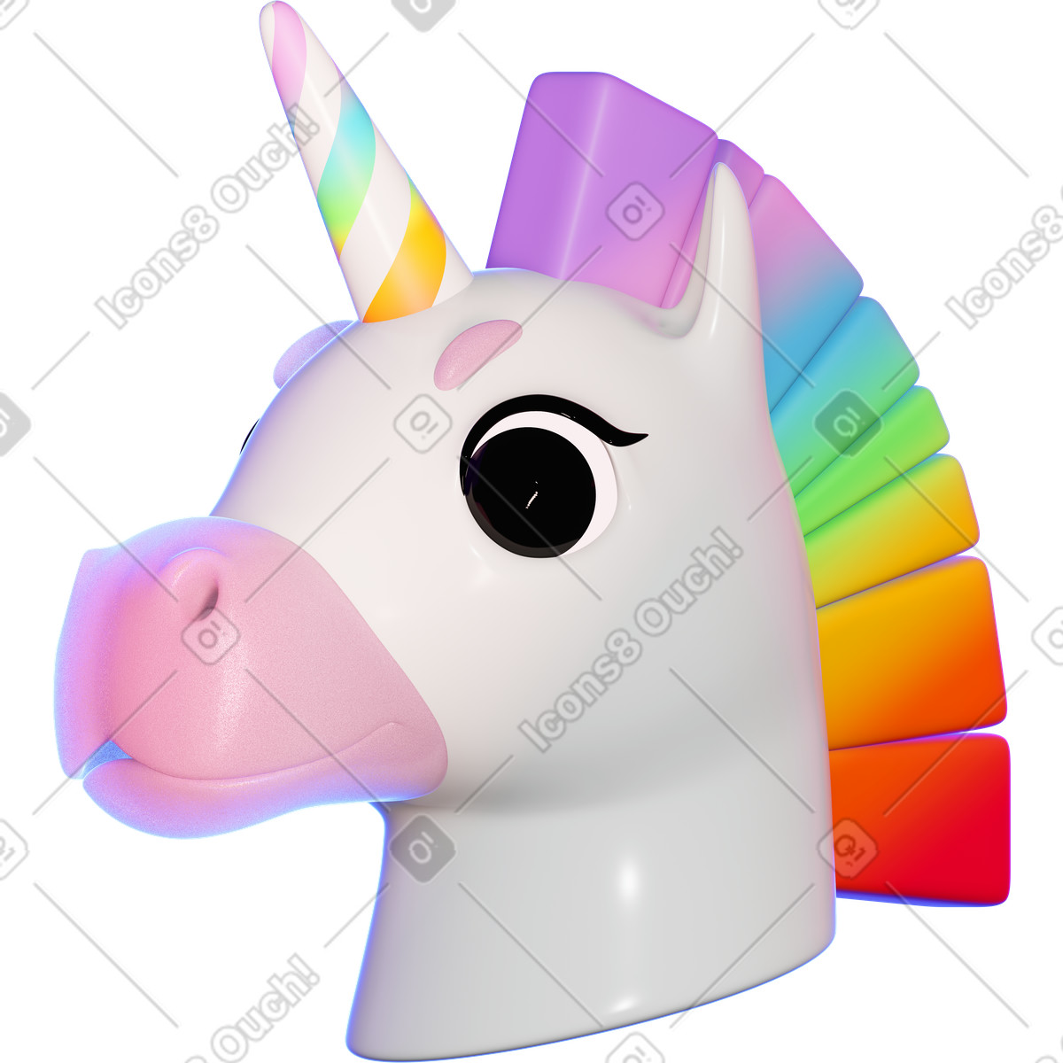 Unicorn illustration featuring vibrant colors, an enchanting clipart image available in PNG