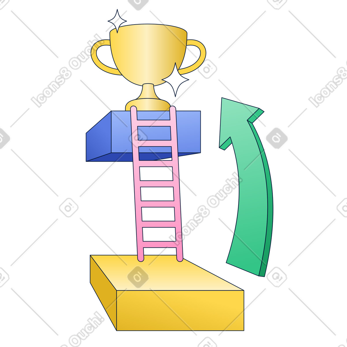 Klettern für die auszeichnung-Illustration im Neat-Stil als Download in PNG, SVG