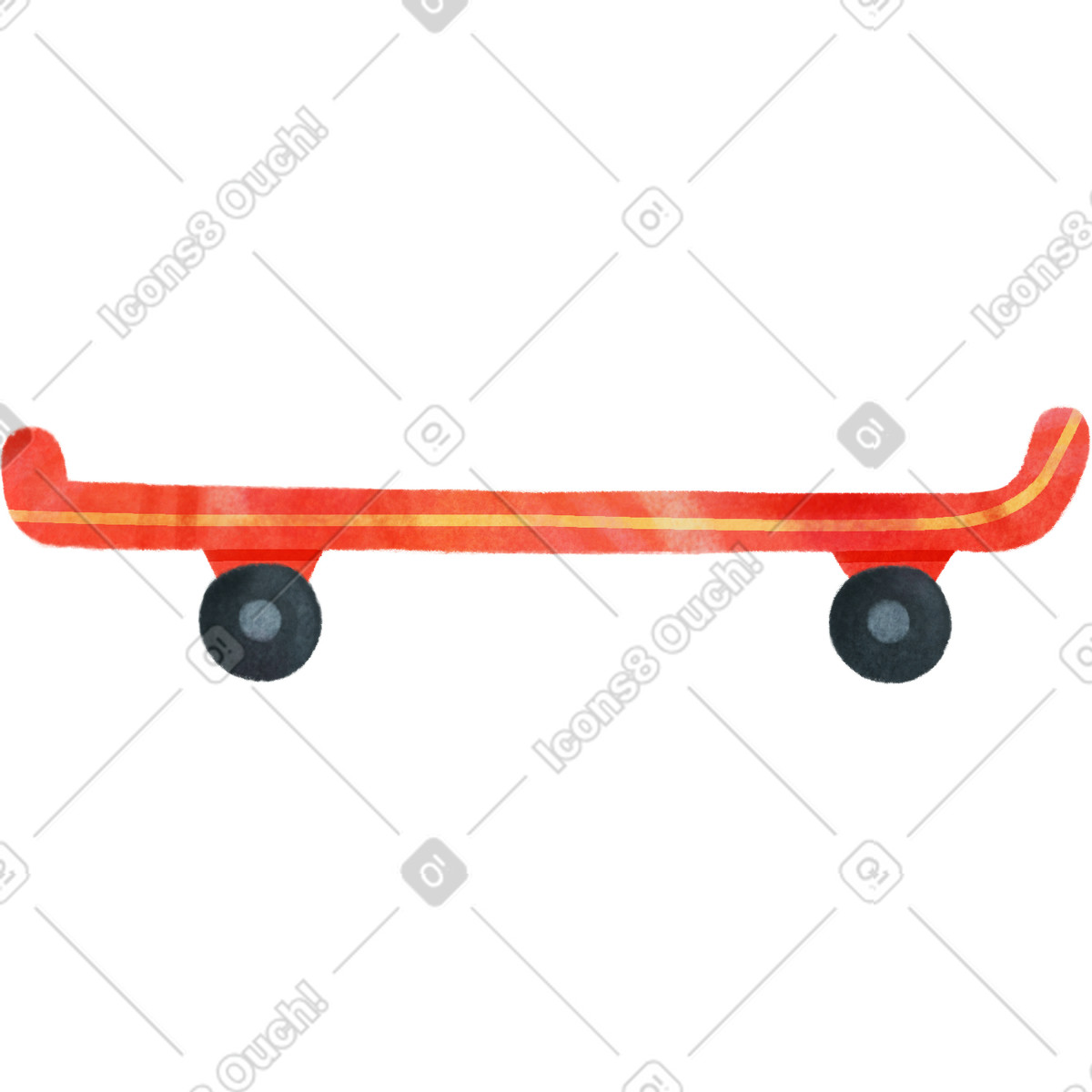 Skateboard illustrazione in stile Jungle scarica in PNG, SVG