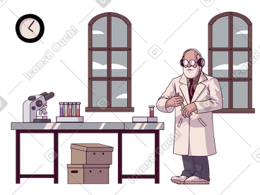 Male scientst doing scientific research PNG, SVG