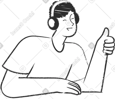 Homme portant des écouteurs PNG, SVG