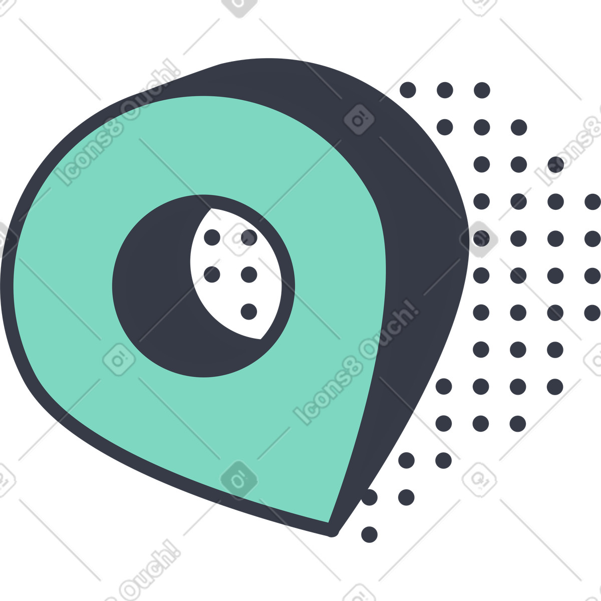 Geolocation-zeichen mit schatten-Illustration im Abstract-Stil als Download in PNG, SVG
