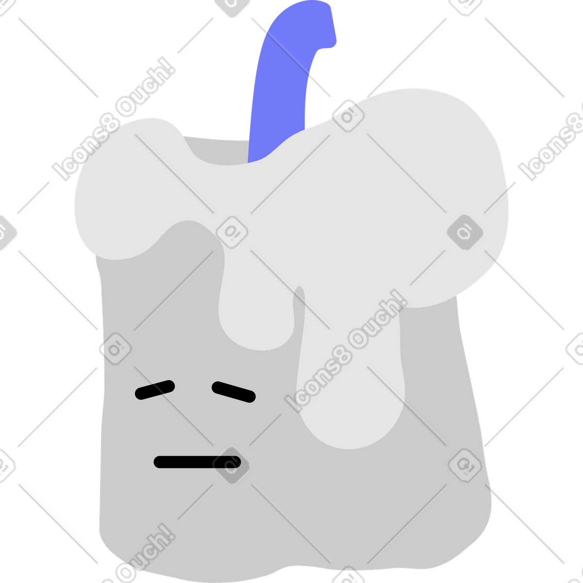 Candle head illustration in Giggle style download in PNG, SVG