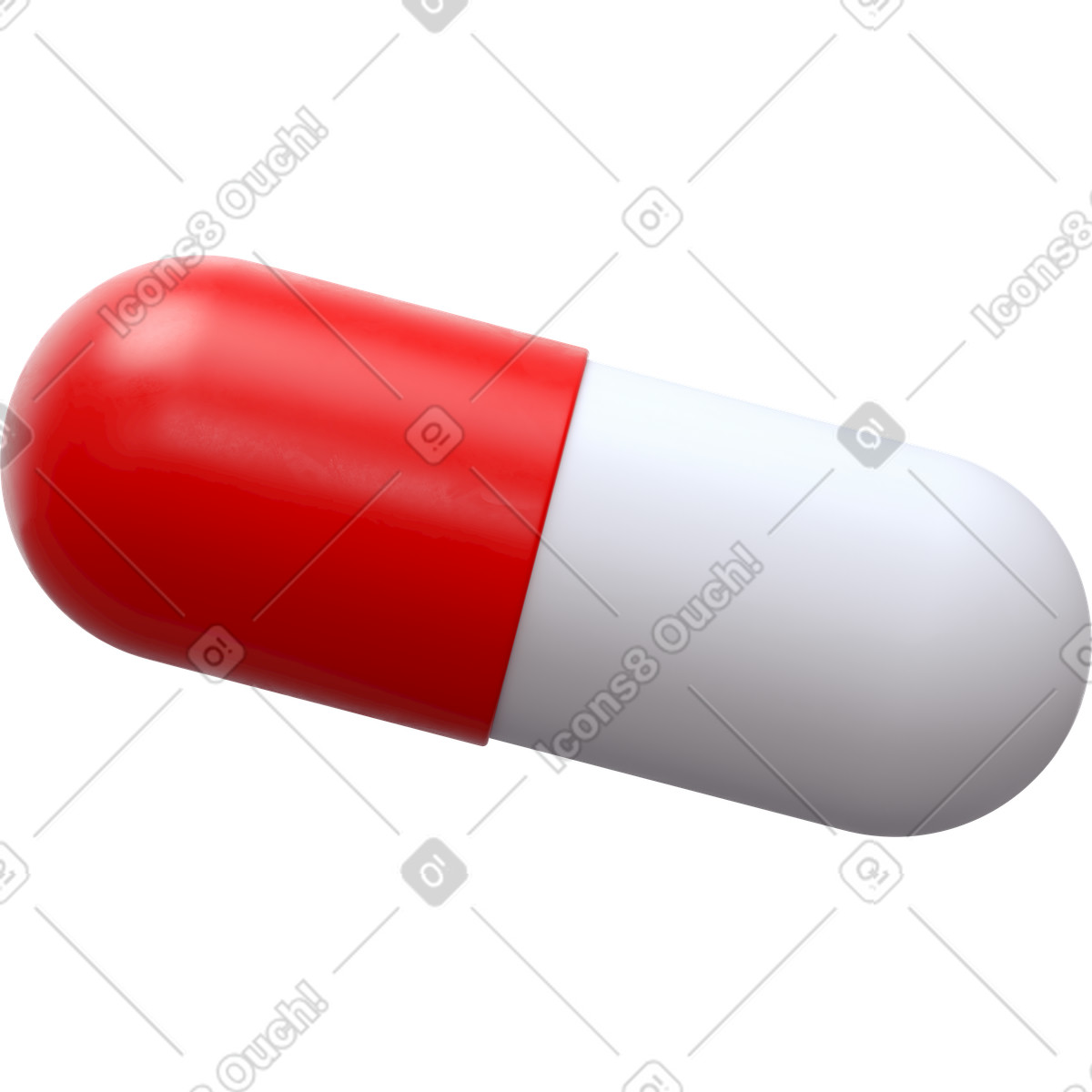 Ilustración White red capsule en estilo 3D Business a descargar en PNG y SVG