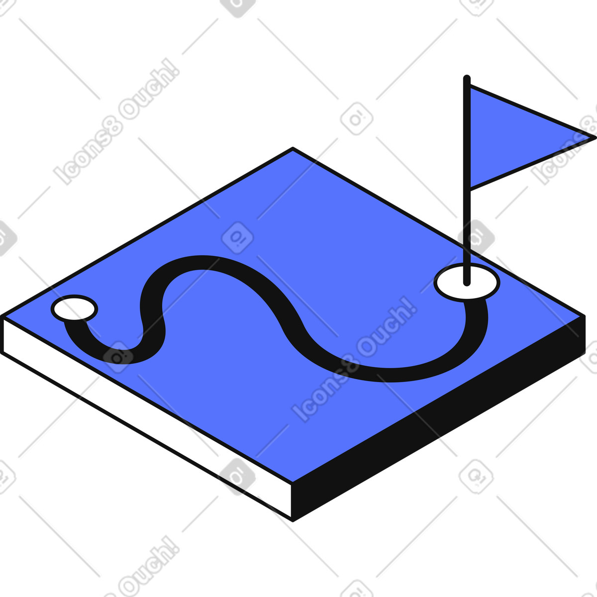 Planning roadmap depicting milestones toward final objective marked by flag illustrazione in stile Main scarica in PNG, SVG
