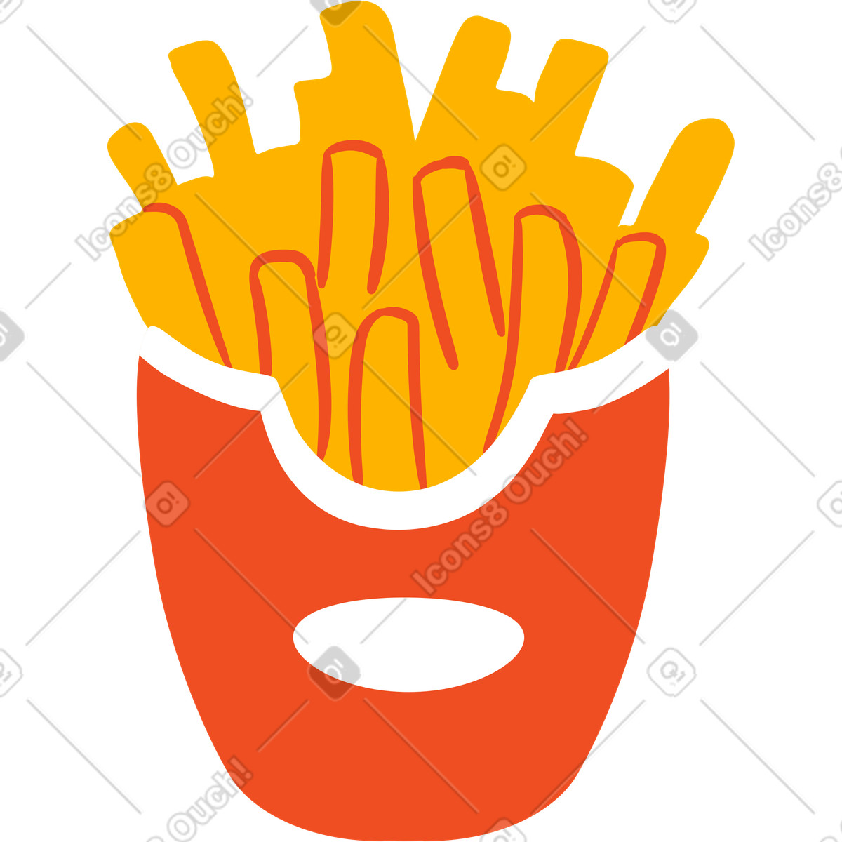 Illustration Frites dans le style Flame à télécharger aux formats PNG, SVG