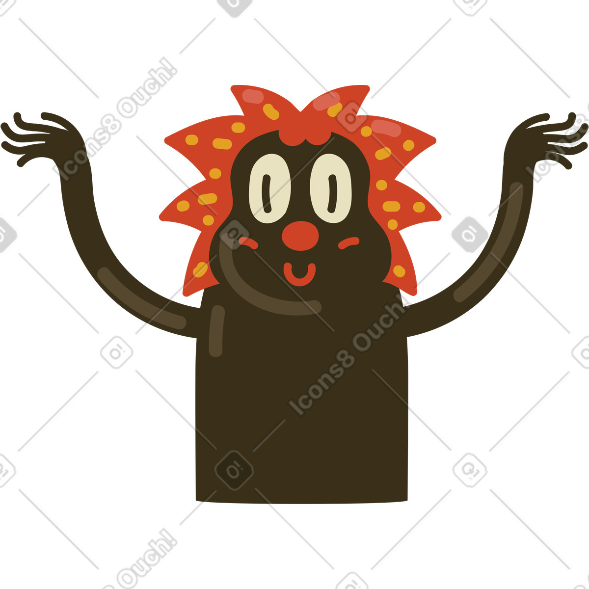 Affe-Illustration im Arabica-Stil als Download in PNG, SVG