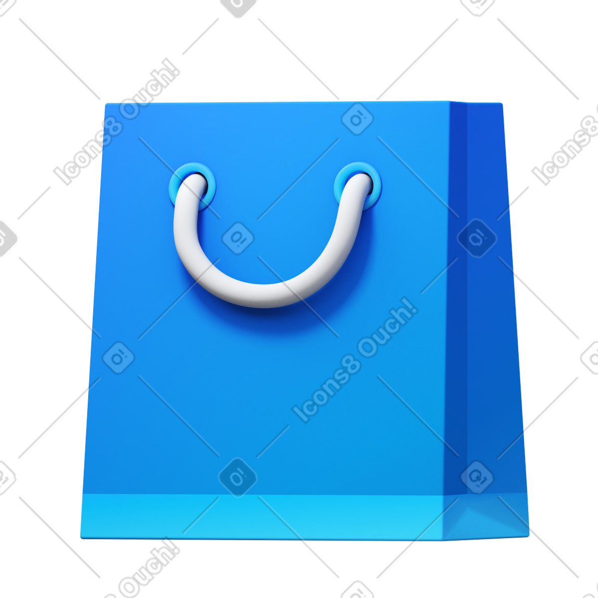 Shopping bag illustration in 3D Fluency style download in PNG, SVG