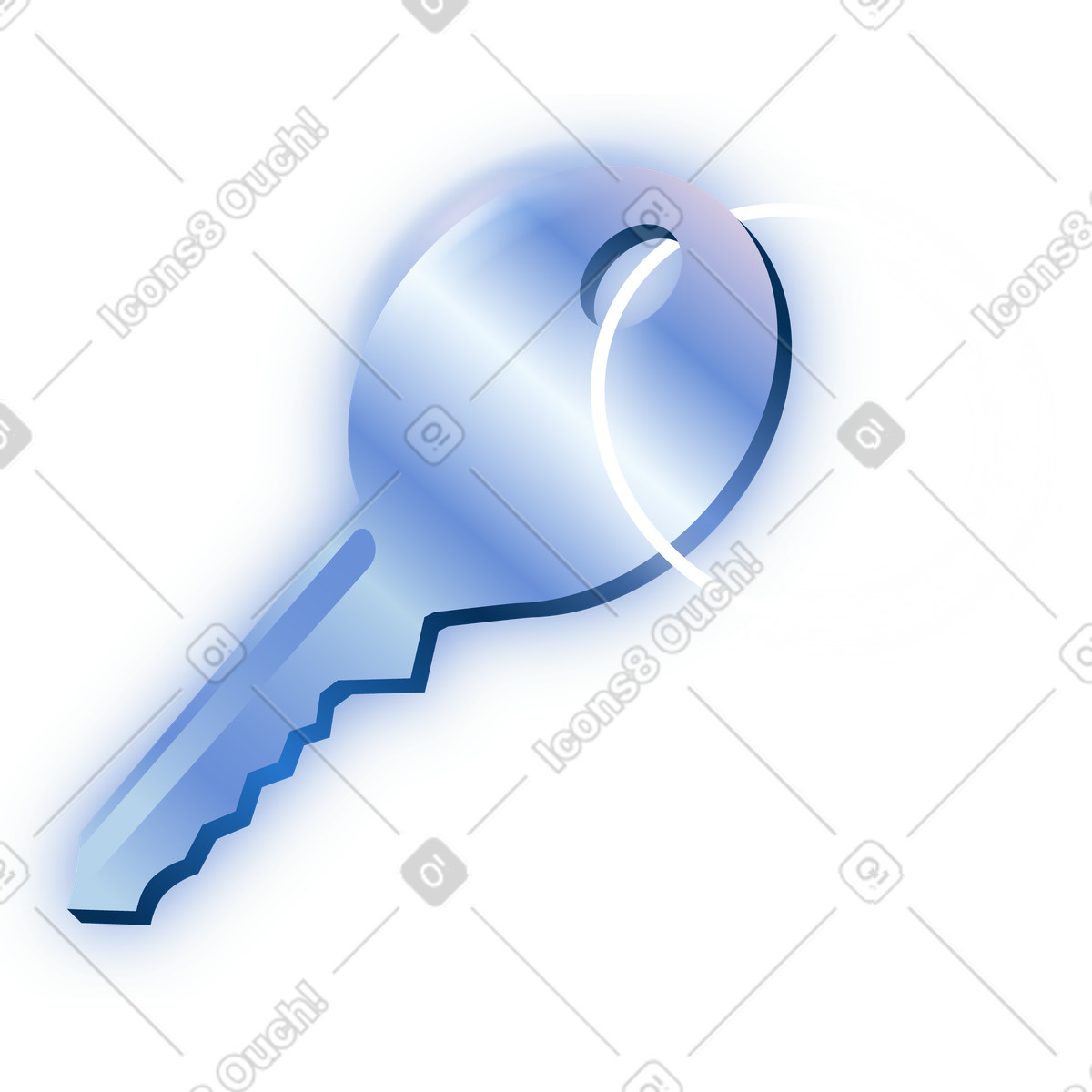 Key with ring illustration in Dimension style download in PNG, SVG