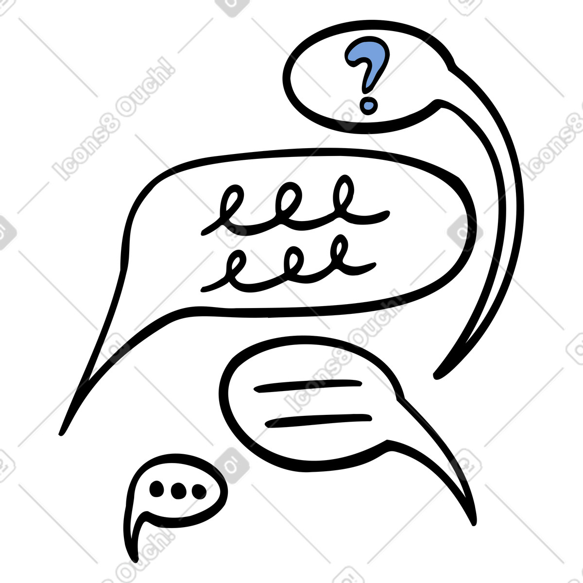 Assistenza clienti e chat bubble illustrazione in stile Comic scarica in PNG, SVG