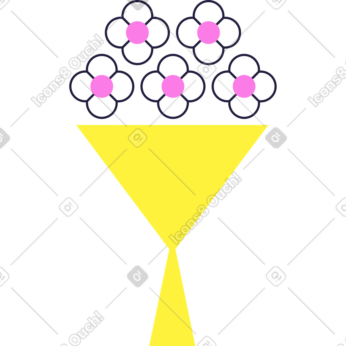 下载 Mellow 风格的 一束鲜花 插画，支持 PNG、SVG 格式