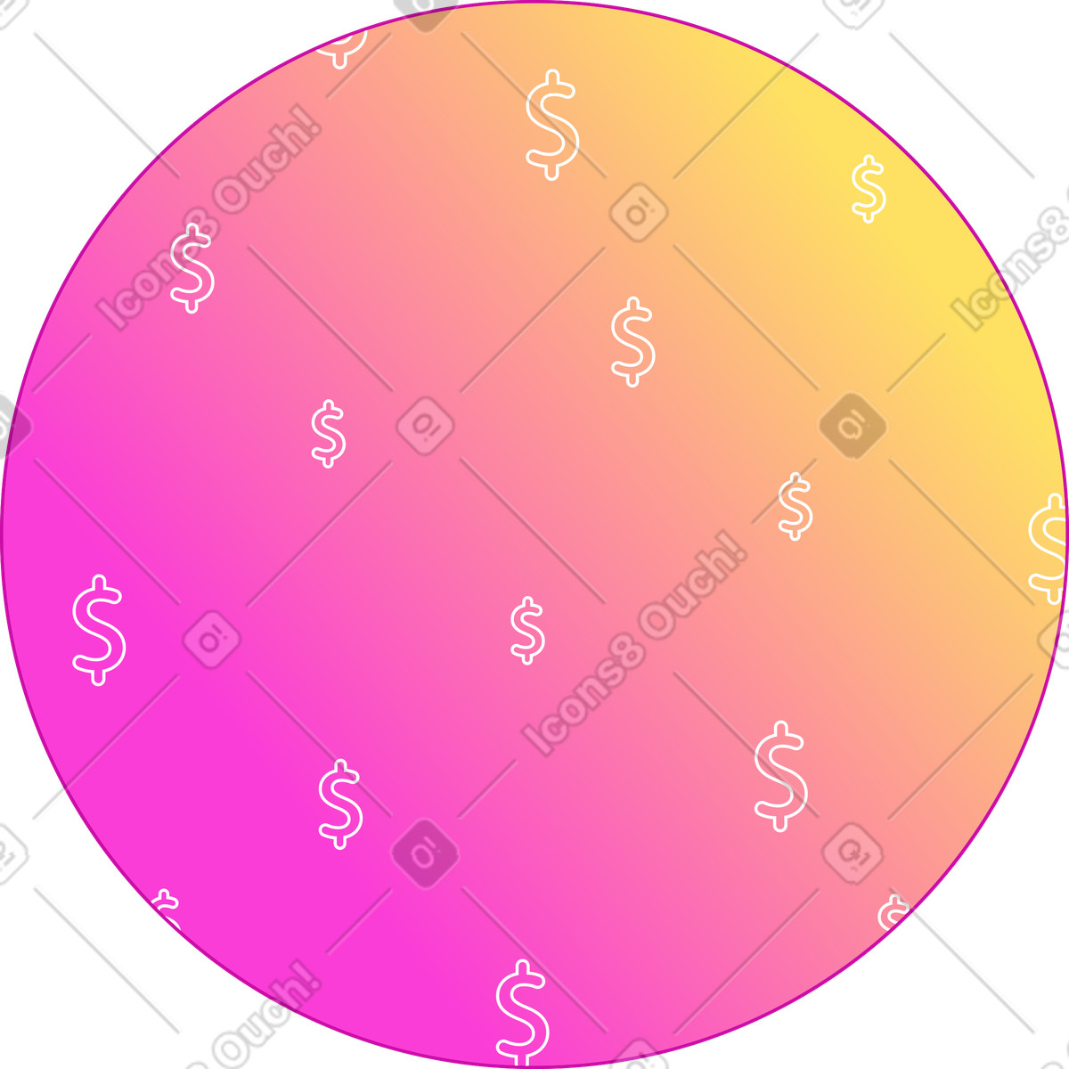 Ilustración Fondo rosa con dinero en estilo Rainbow a descargar en PNG y SVG