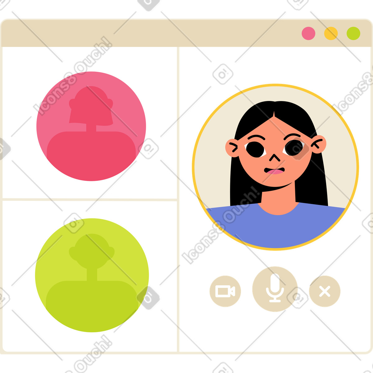 Call window illustration in Juicy style download in PNG, SVG
