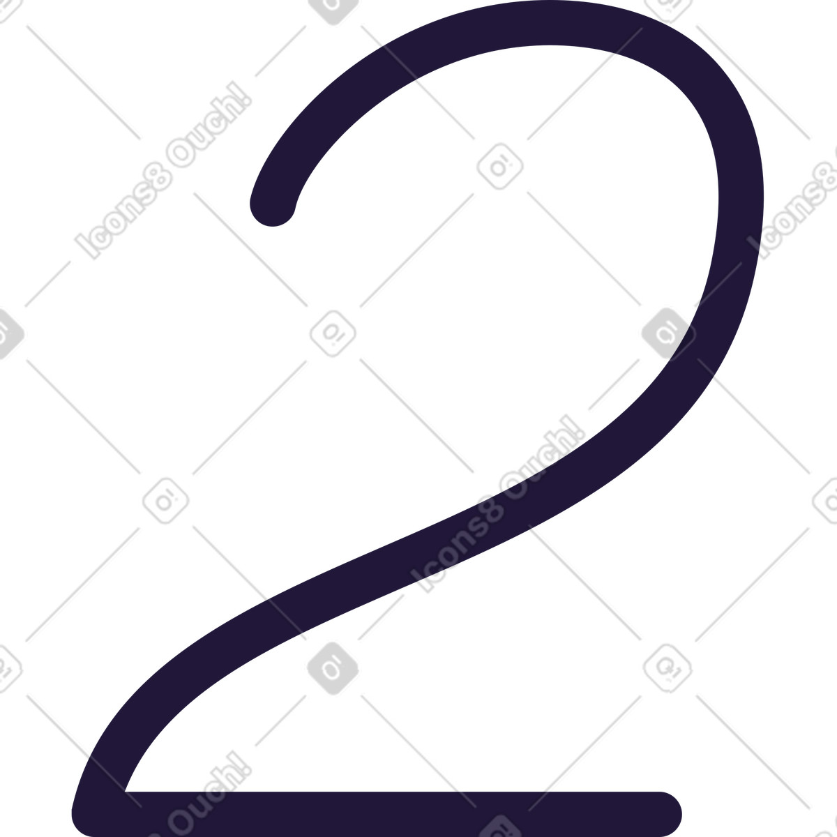 Number two illustration in Conifer style download in PNG, SVG