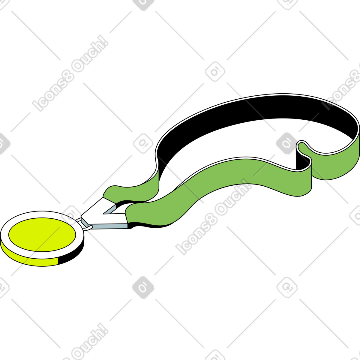 Isometric スタイルの リボン付きメダル のイラストをPNG、SVG形式でダウンロード