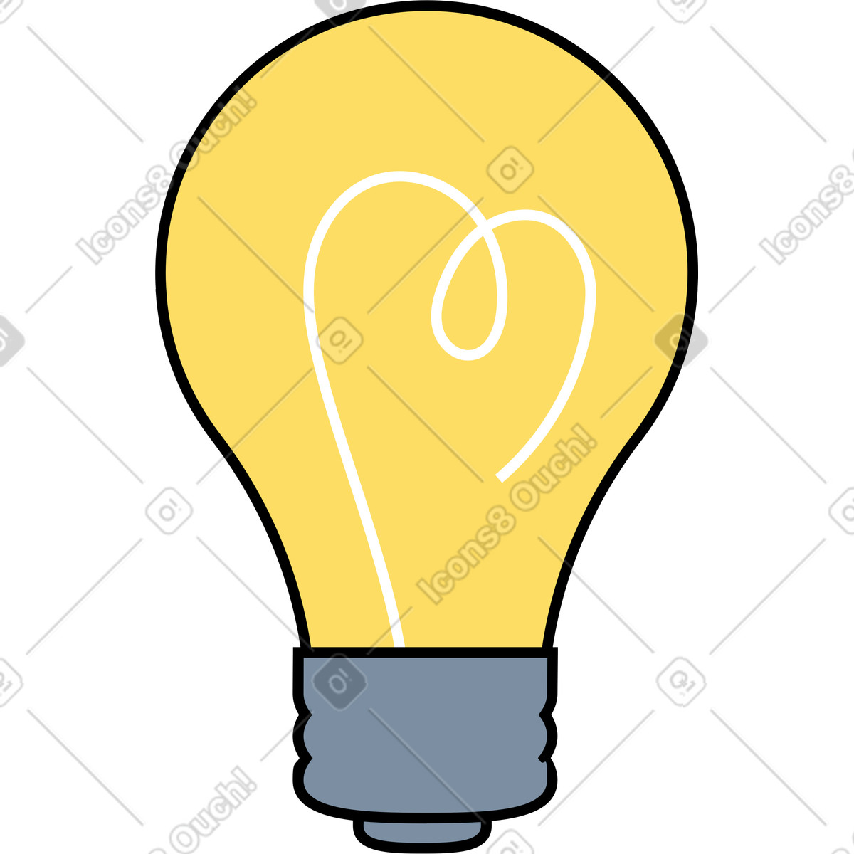 Ilustração de Lâmpada em no estilo Kindy para baixar em PNG, SVG