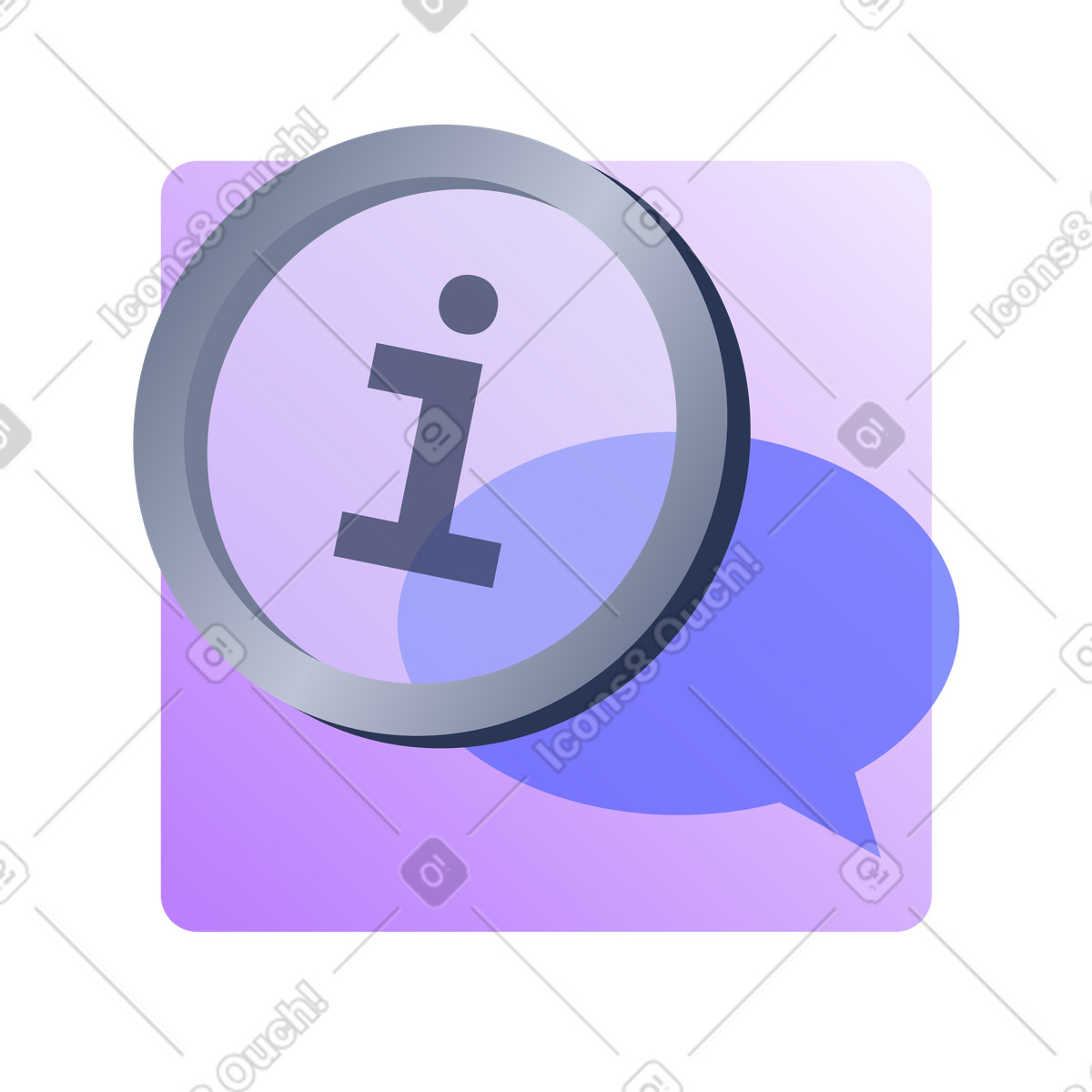 Information icon with chat bubble illustration knowledge clipart in PNG SVG GIF