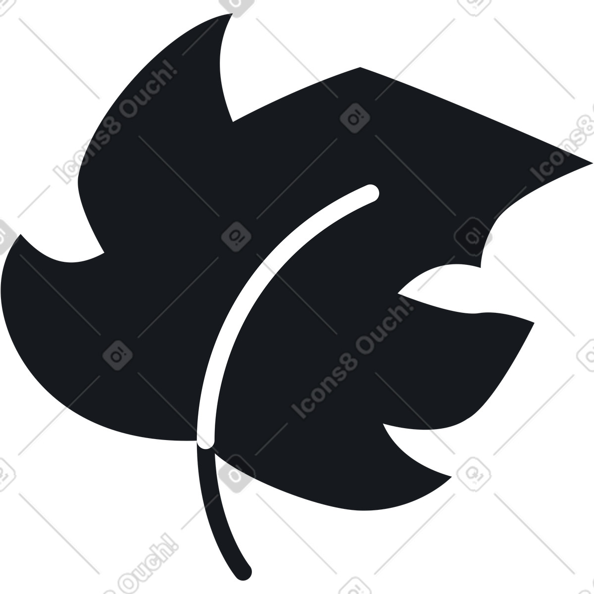Black leaf illustration in Breeze style download in PNG, SVG