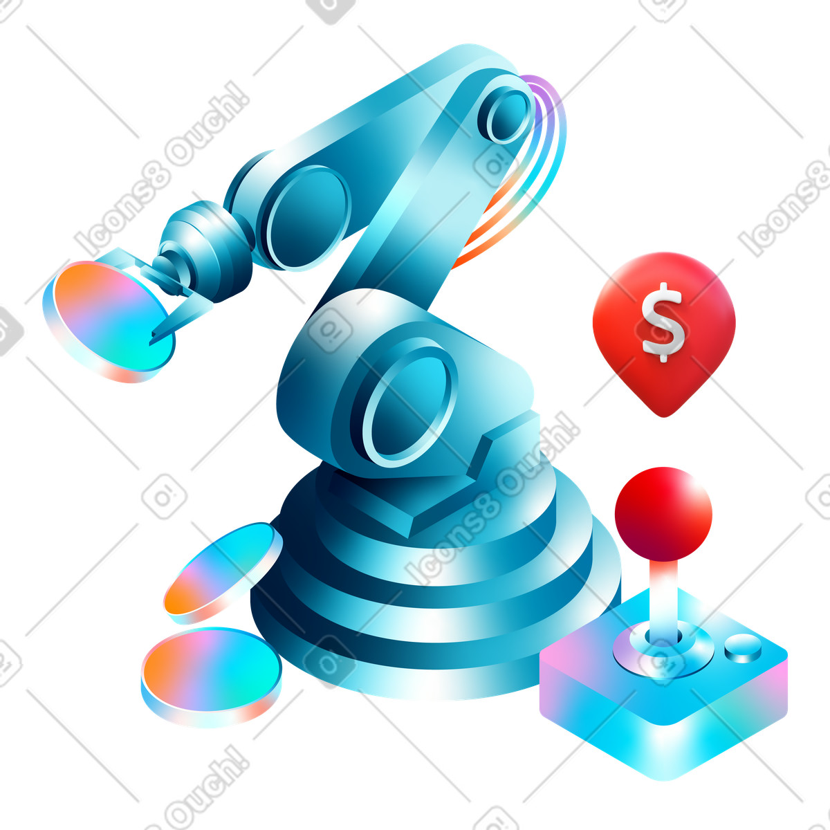 Artificial intelligence in finance, machine learning in finance illustration in PNG, SVG