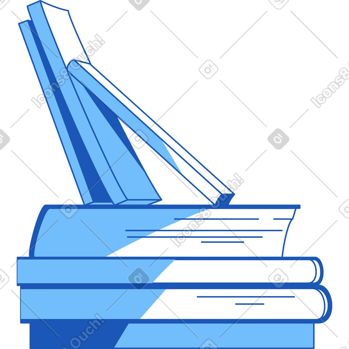 Storyline スタイルの 本の山 のイラストをPNG、SVG形式でダウンロード