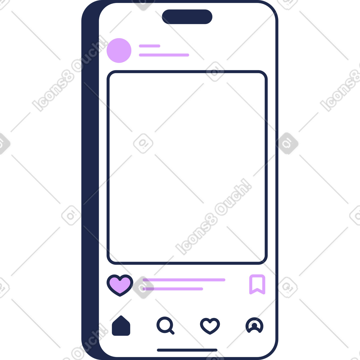 Illustration Téléphone portable dans le style Outline à télécharger aux formats PNG, SVG